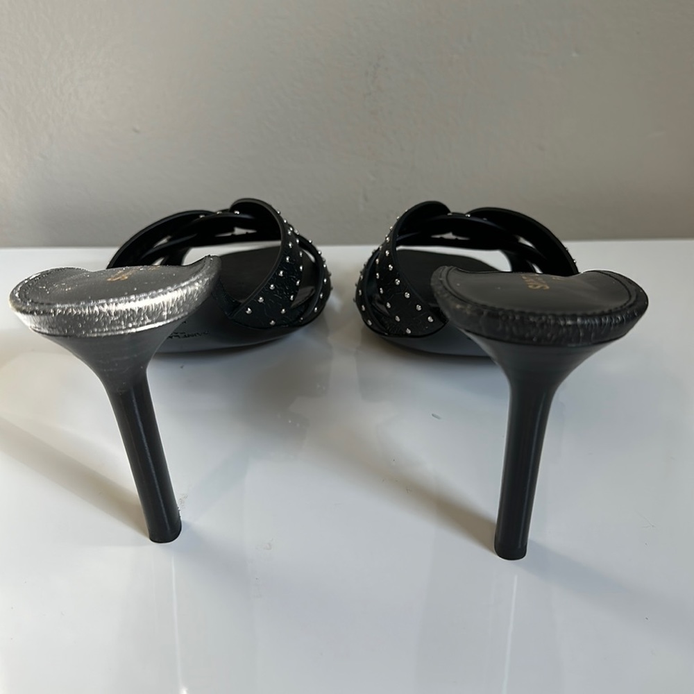 Saint Laurent Tribute Studded Leather Stiletto Sandals - Picture 11 of 16